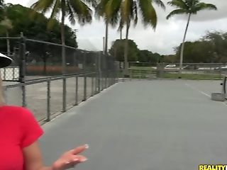 Fine And Horny Blonde Cougar On The Tennis Court Picked Up For Crazy Fuck